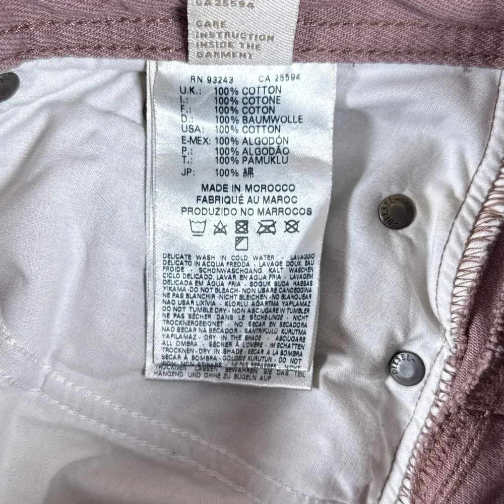 Diesel Jeans‎ Mens 29x32 Purple Mauve Darron Cotton Slim Tapered Button Fly